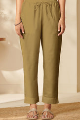 Roza Aafiyah Olive Green Narrow Pants