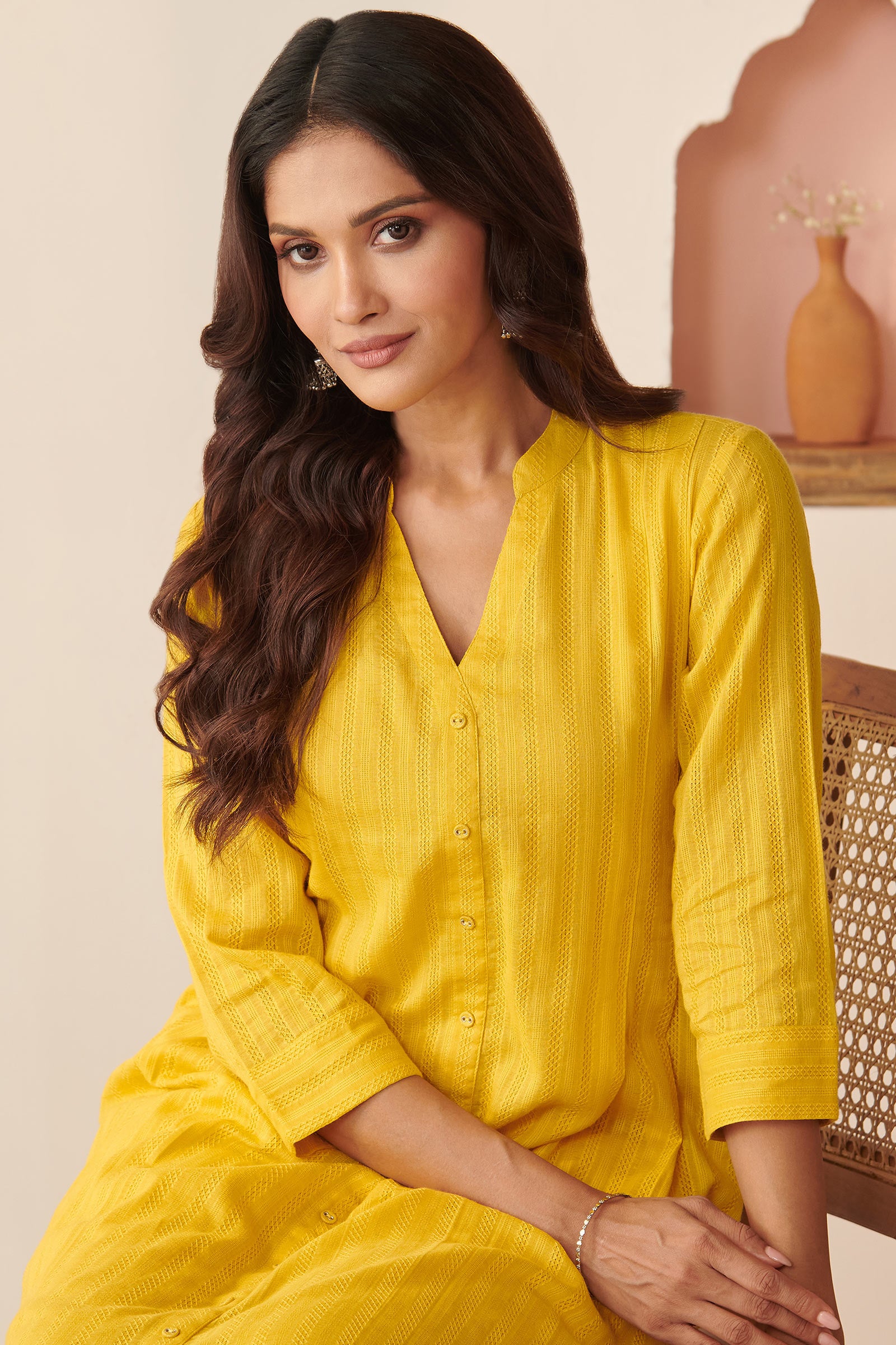 Roza Rahima Bamboo Yellow Kurta
