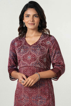Zubeida Sareen Ajrak Modal Kurta