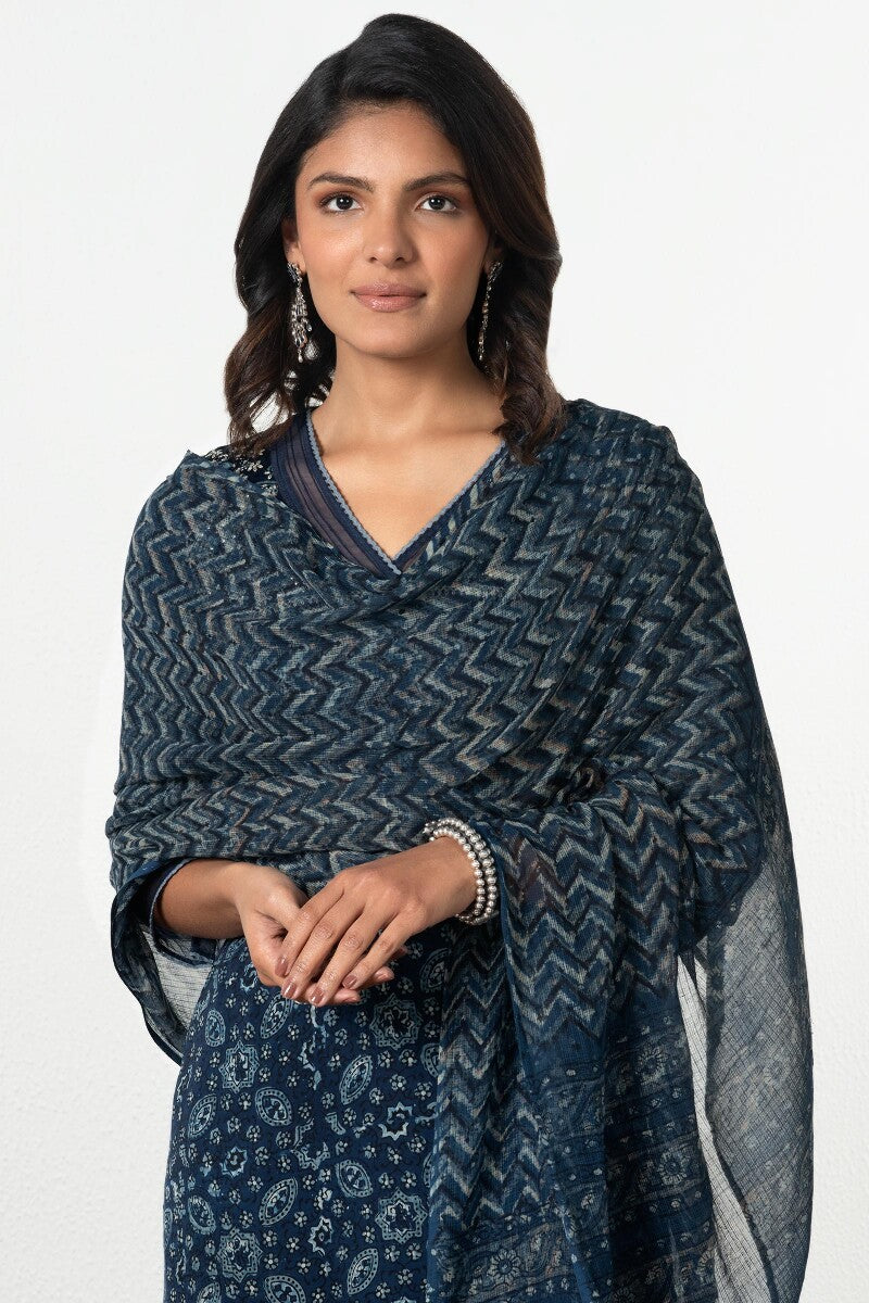 Sehra Shabnam Ajrak Kota Dupatta