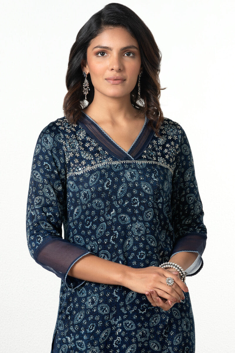 Sehra Shabnam Ajrak Modal Kurta