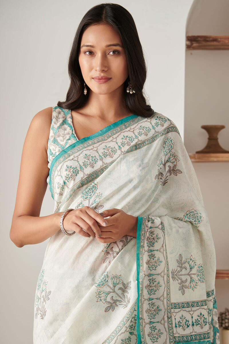 Nasrine Mahin Sanganeri Chanderi Saree