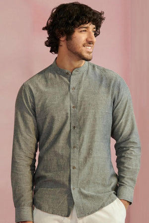 Zaid Grey Handloom Shirt
