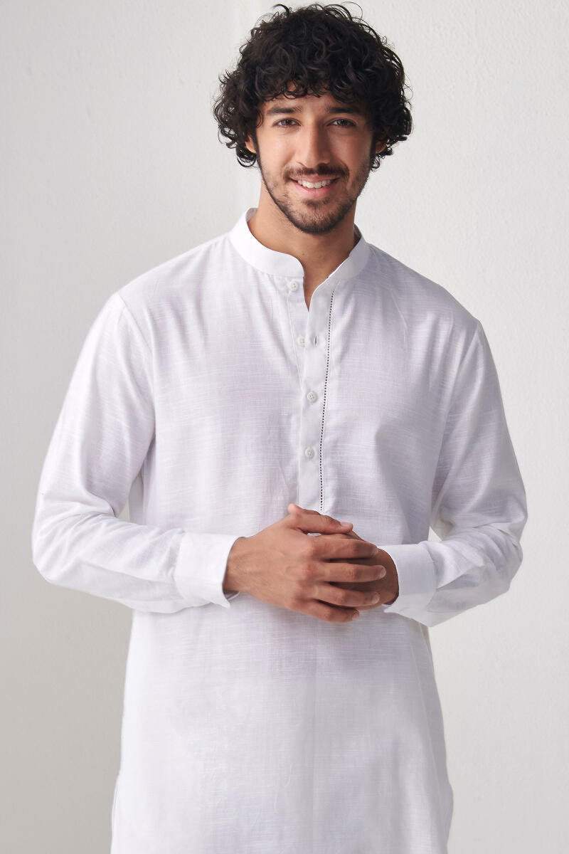 Zaid White Handloom Kurta