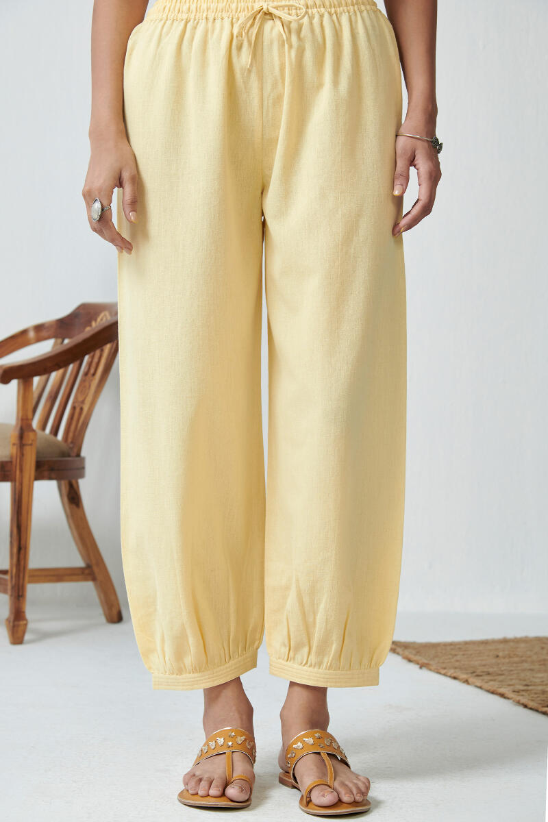 Roza Yellow Flex Cotton Izhaar Pants