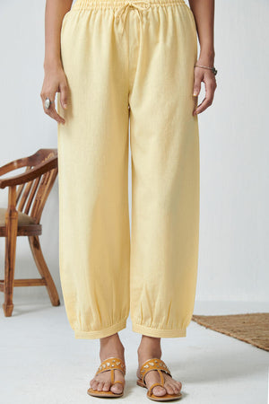 Roza Yellow Flex Cotton Izhaar Pants