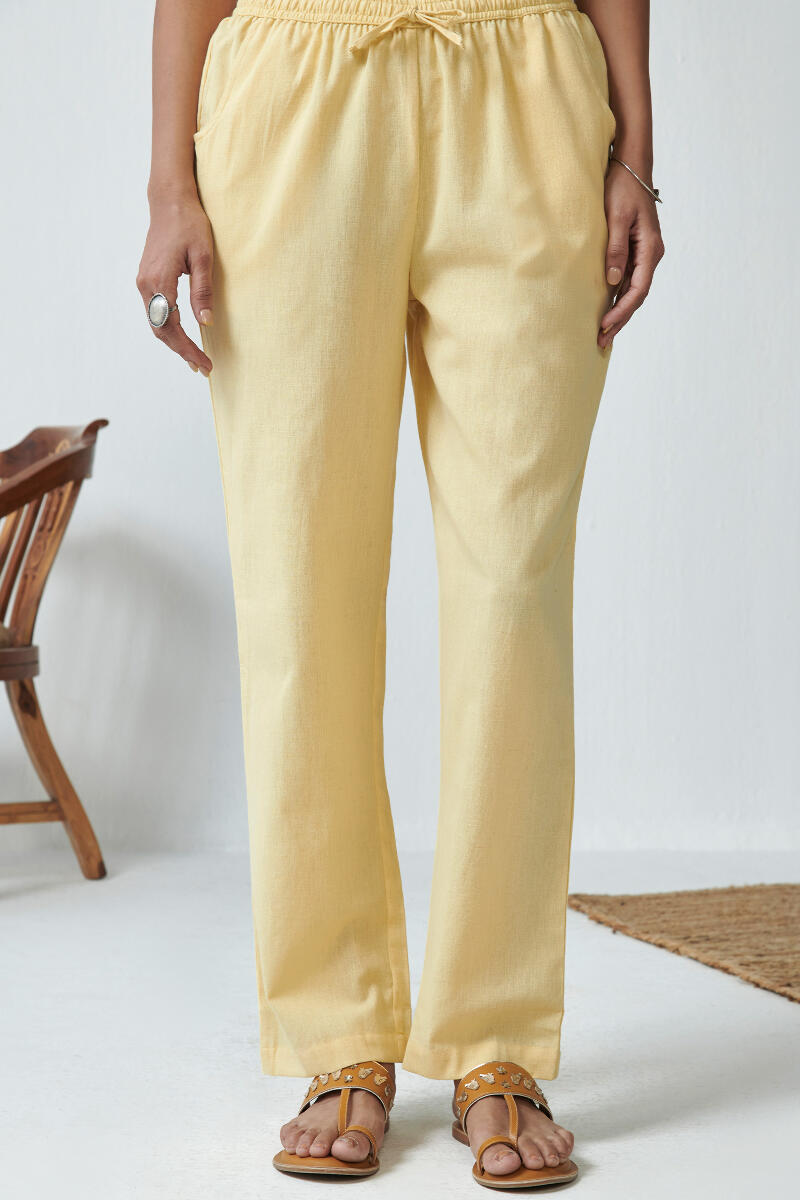 Roza Yellow Flex Cotton Pants