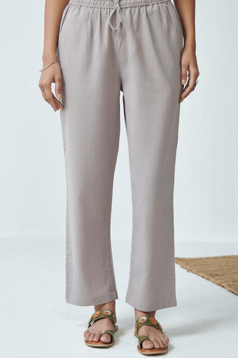 Roza Sage Grey Flex Cotton Pants