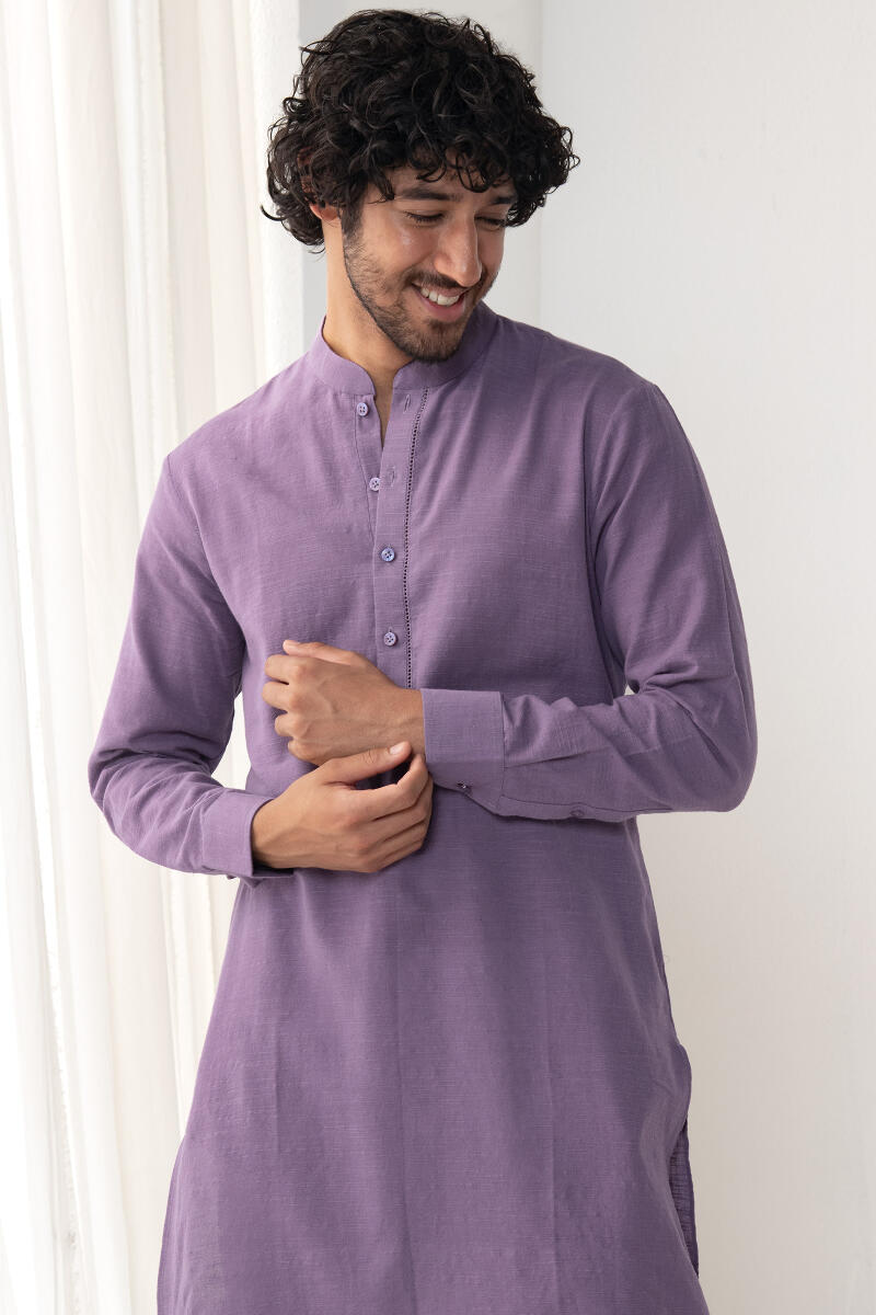 Zaid Purple Handloom Kurta