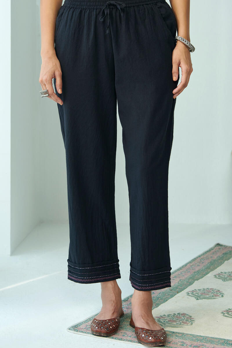 Kashida Black Handloom Farsi