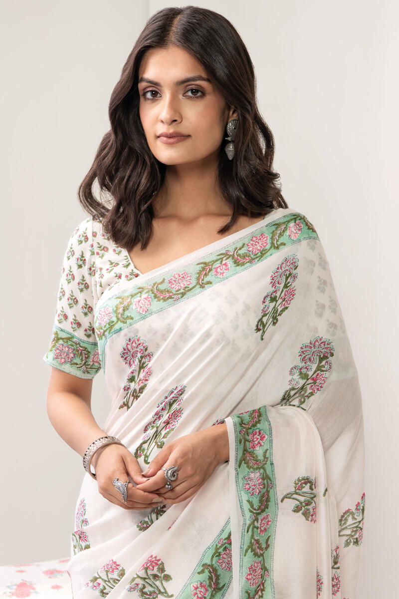Nasrine Aiza Chanderi Sanganeri Saree