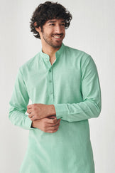 Zaid Sea Green Handloom Kurta