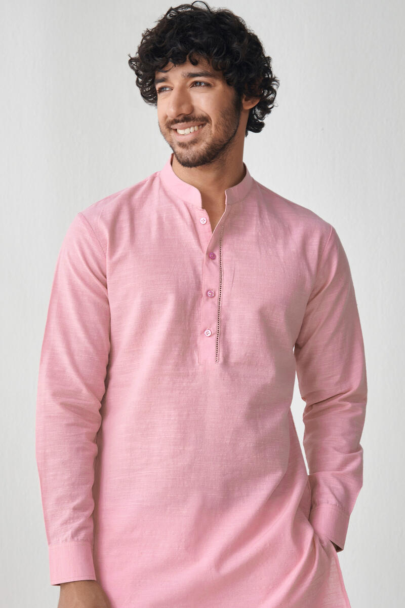 Zaid Pink Handloom Kurta