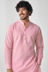 Zaid Pink Handloom Kurta
