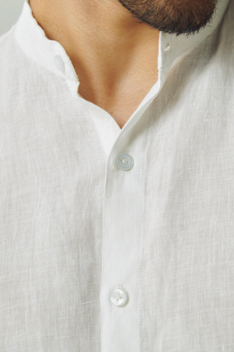 Zaid White Linen Shirt