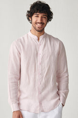 Zaid Pink Linen Shirt