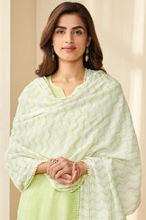 Falak Suhana Lime Green Sanganeri Dupatta