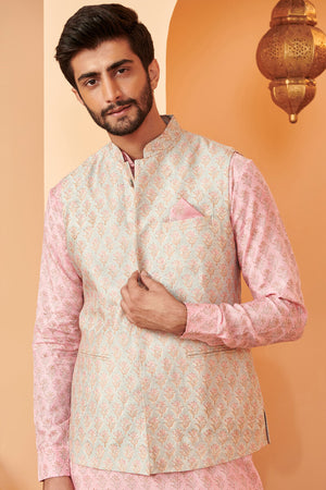 Shirin Mahin Sanganeri Chanderi Nehru Jacket