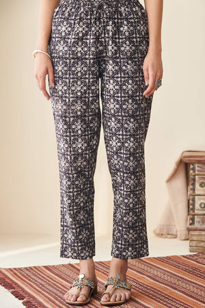 Sehra Siya Bagru Narrow Pants