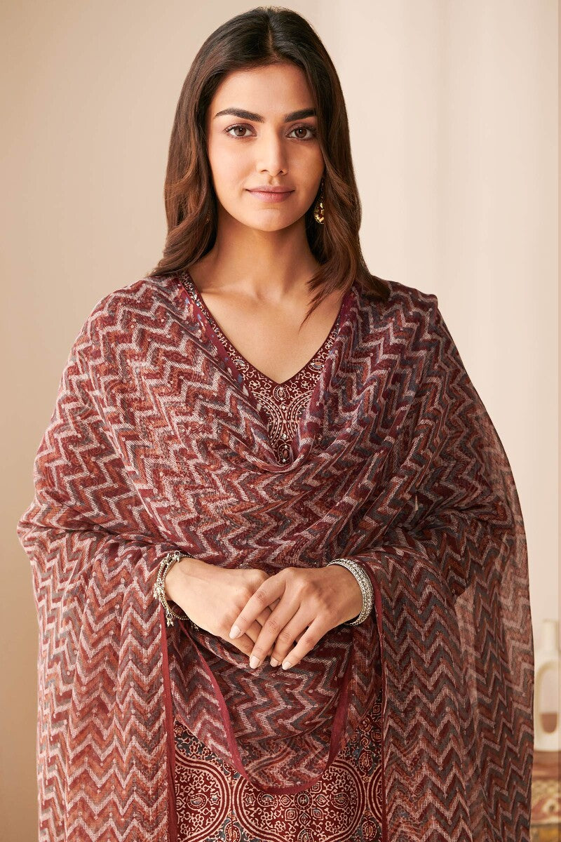 Zubeida Sareen Ajrak Kota Dupatta