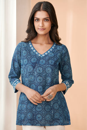 Sehra Nosheen Indigo Top