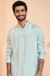Shirin Zuhaid Sky Blue Bandhej Kurta