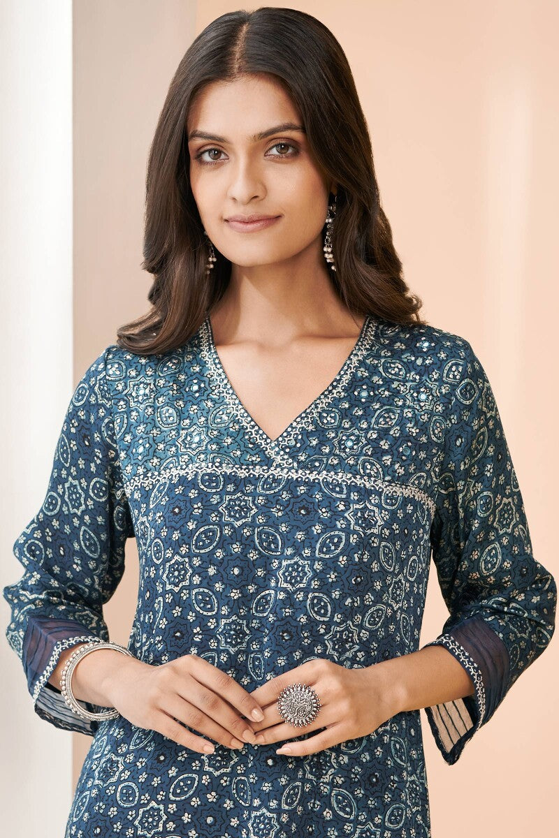 Sehra Shabnam Ajrak Modal Kurta