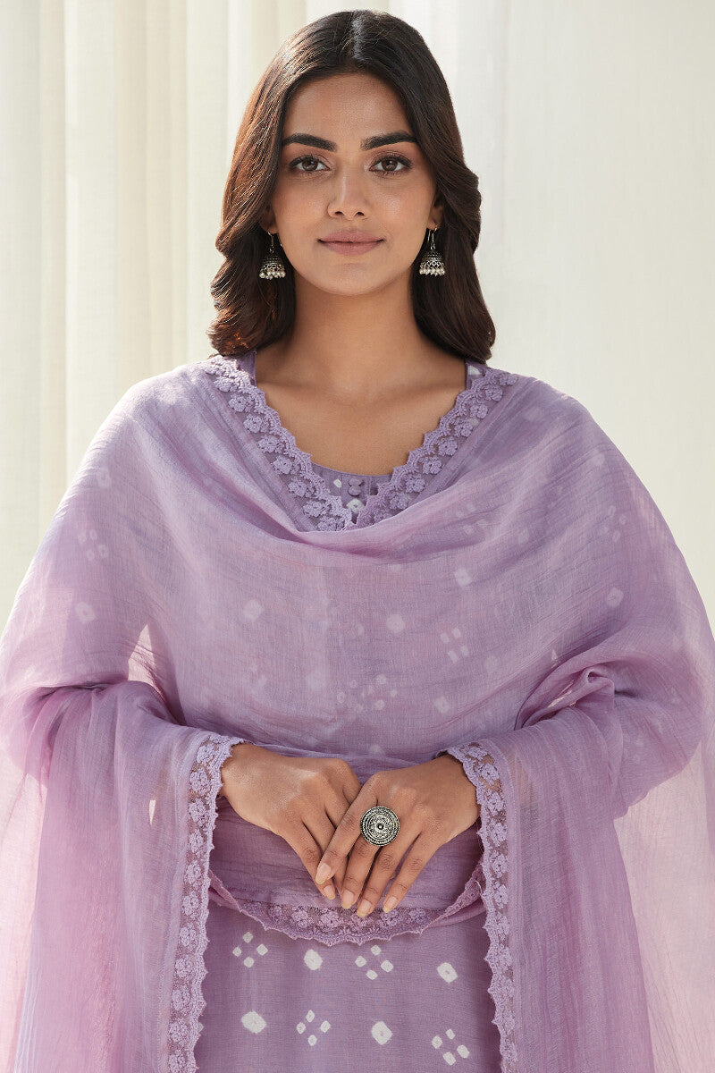 Gauhar Afroza Purple Cotton Silk Dupatta