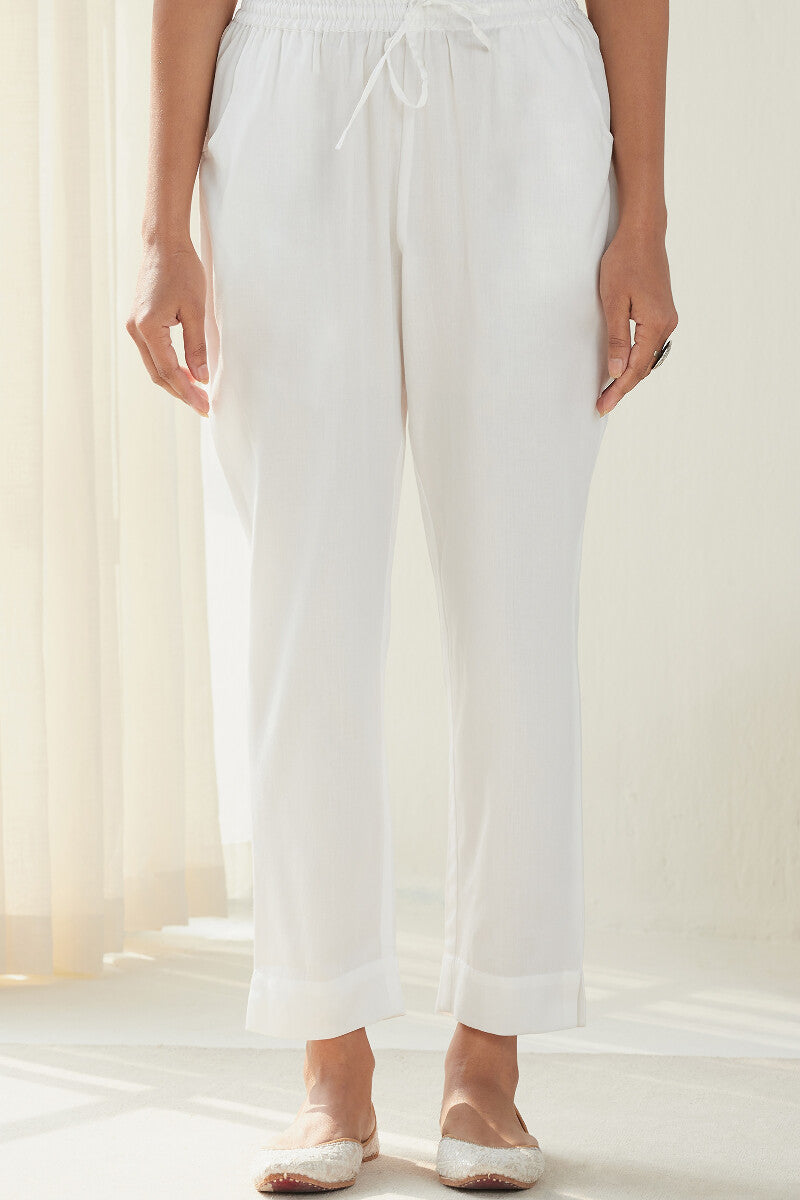 Gauhar Afroza White Narrow Pants
