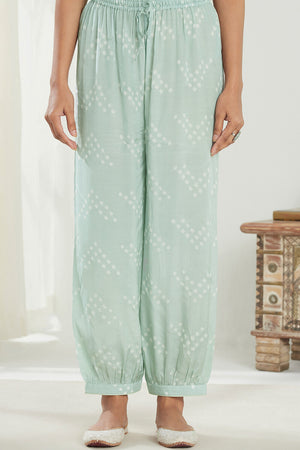 Gauhar Afroza Green Bandhej Izhaar Pants