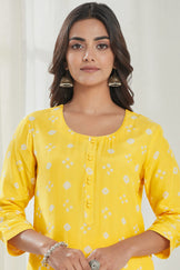 Gauhar Afroza Yellow Bandhej Kurta