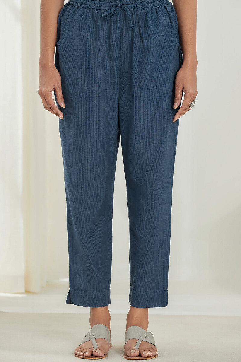 Naadirah Layla Blue Handloom Narrow Pants