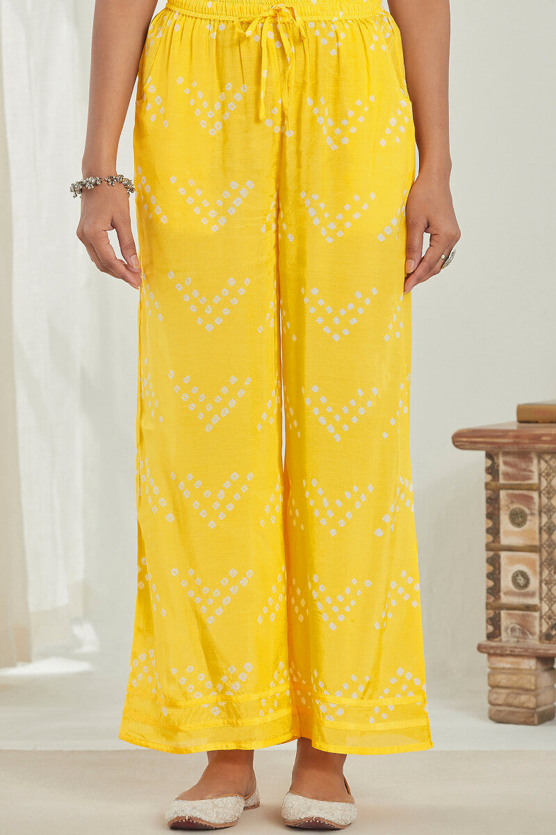 Gauhar Afroza Yellow Bandhej Farsi