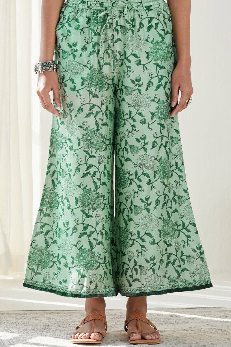 Gauhar Maira Green Sanganeri Chanderi Palazzo