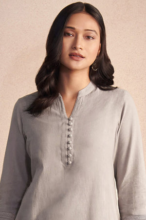 Nasrine Rehmat Beige Handloom Kurta