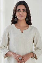 Roza Mirza Linen Beige Kurta
