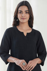 Roza Mirza Linen Black Kurta