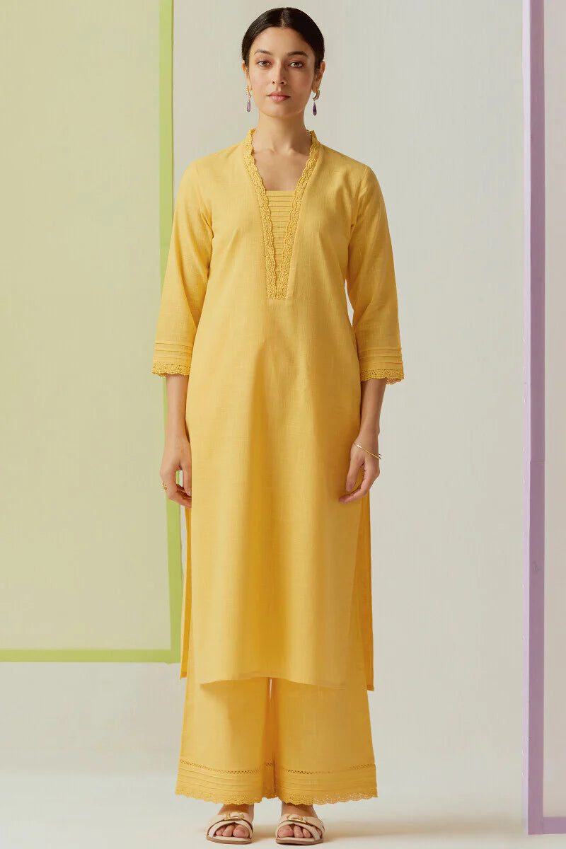 Surplus: Roza Sehreen Lemon Yellow Kurta