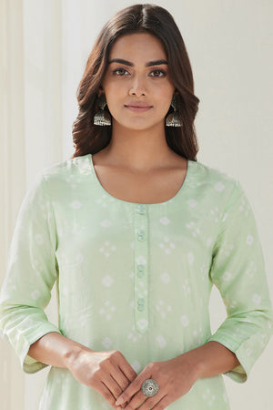 Gauhar Afroza Light Green Bandhej Kurta