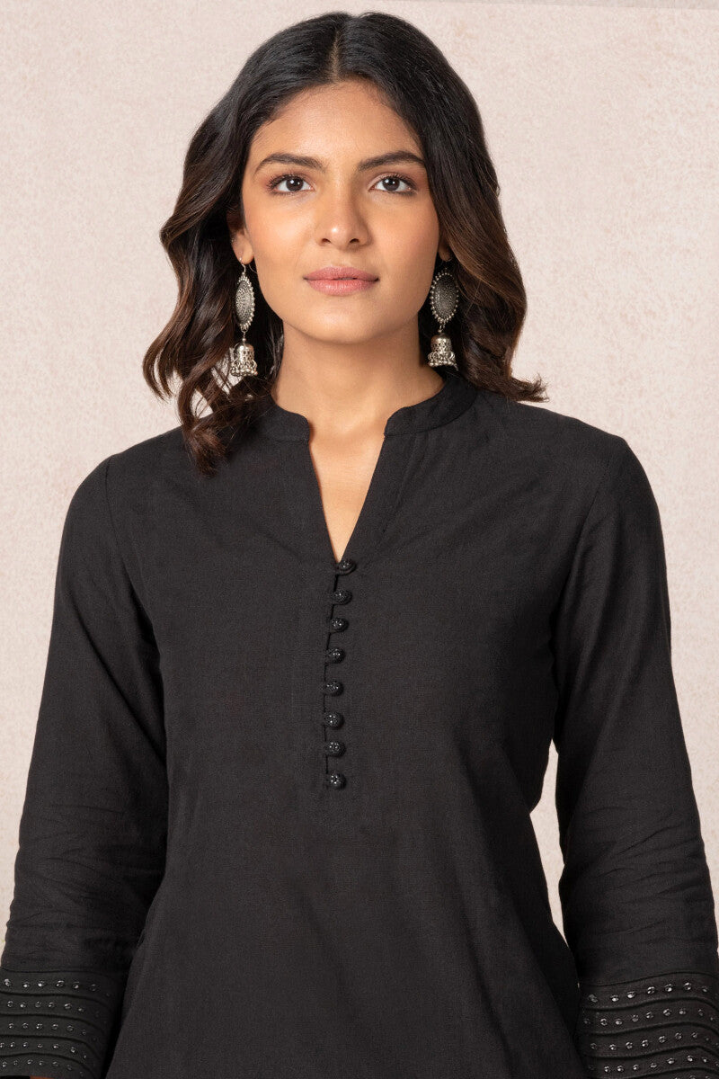 Nasrine Rehmat Black Handloom Kurta