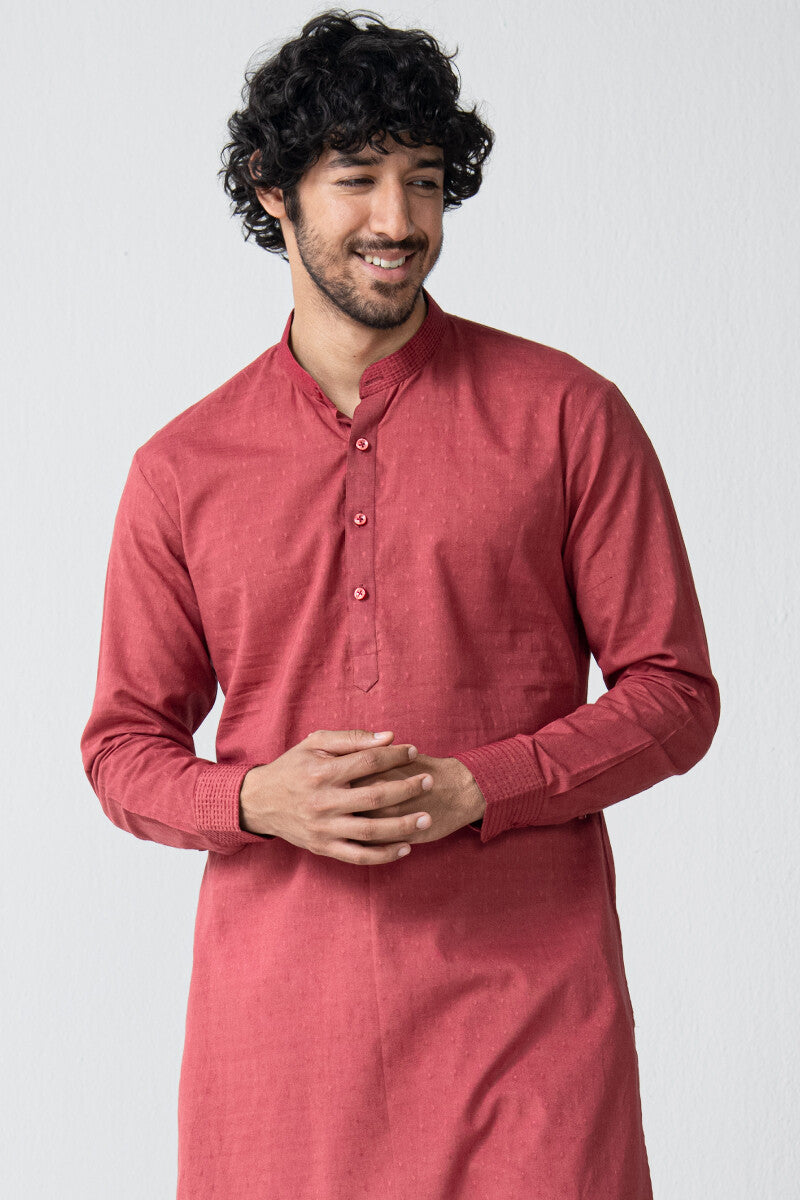 Zaid Vivaan Red Ram Buta Kurta
