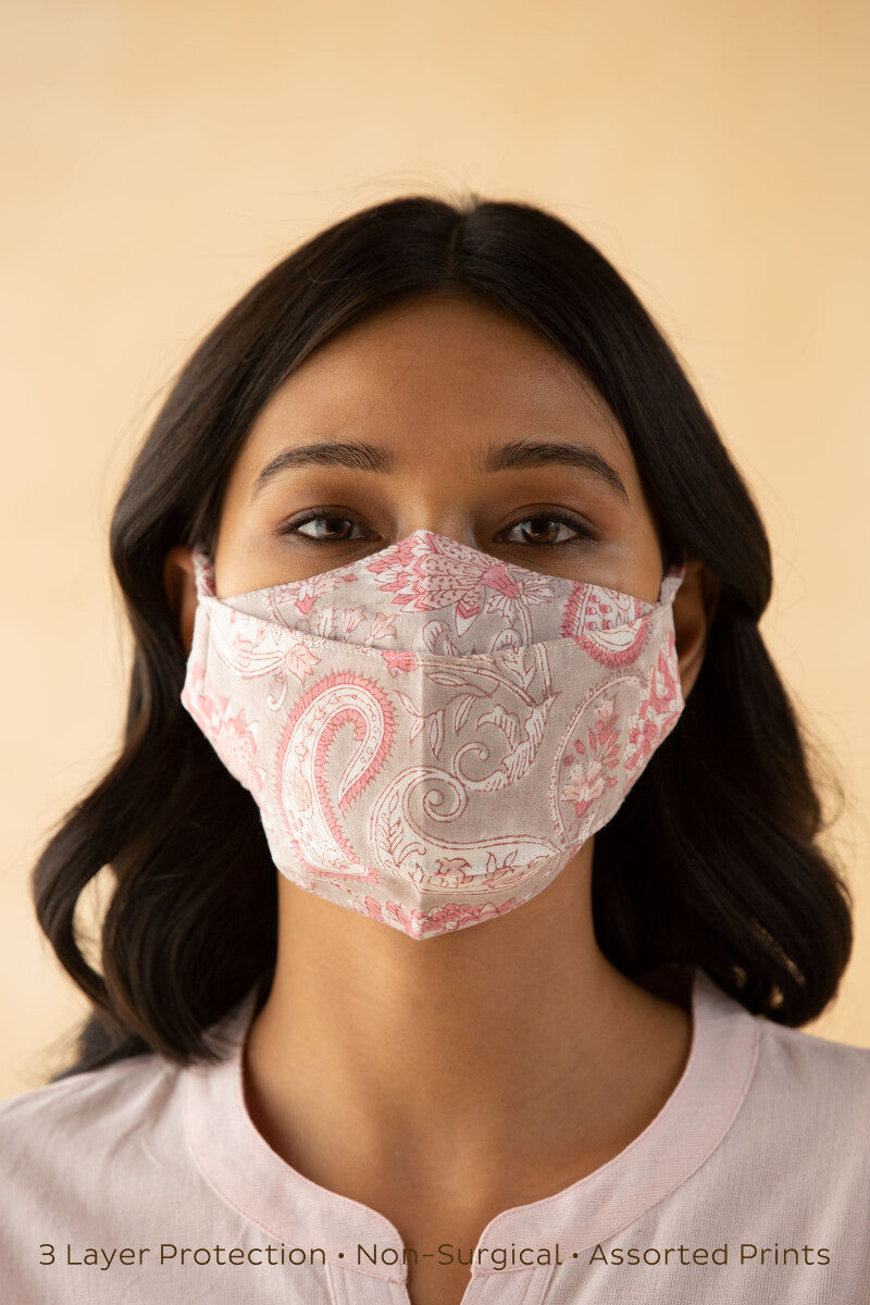 Pack of 3: Block-Printed Face Masks