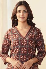 Sehra Ruhi Ajrak Kurta