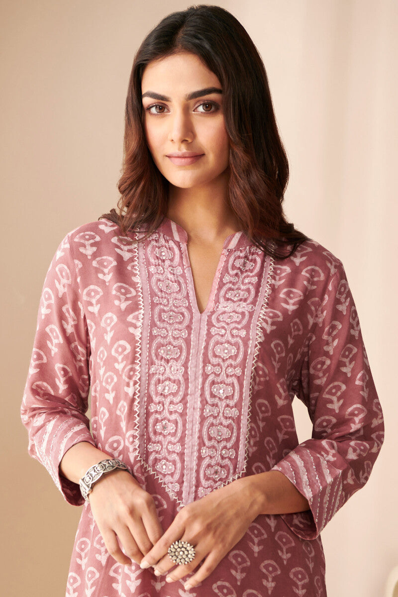 Sehra Zarah Pink Dabu Kurta
