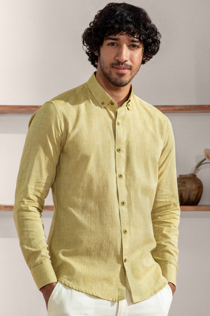 Zaid Sage Green Handloom Shirt