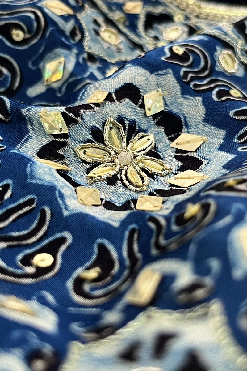 Mehrunissa Zubeida Ajrak Kurta Set (Kurta + Pants)