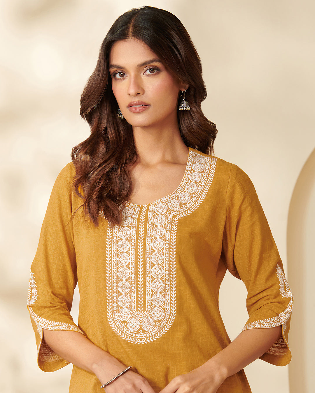 Mehraab Bano Mustard Kurta