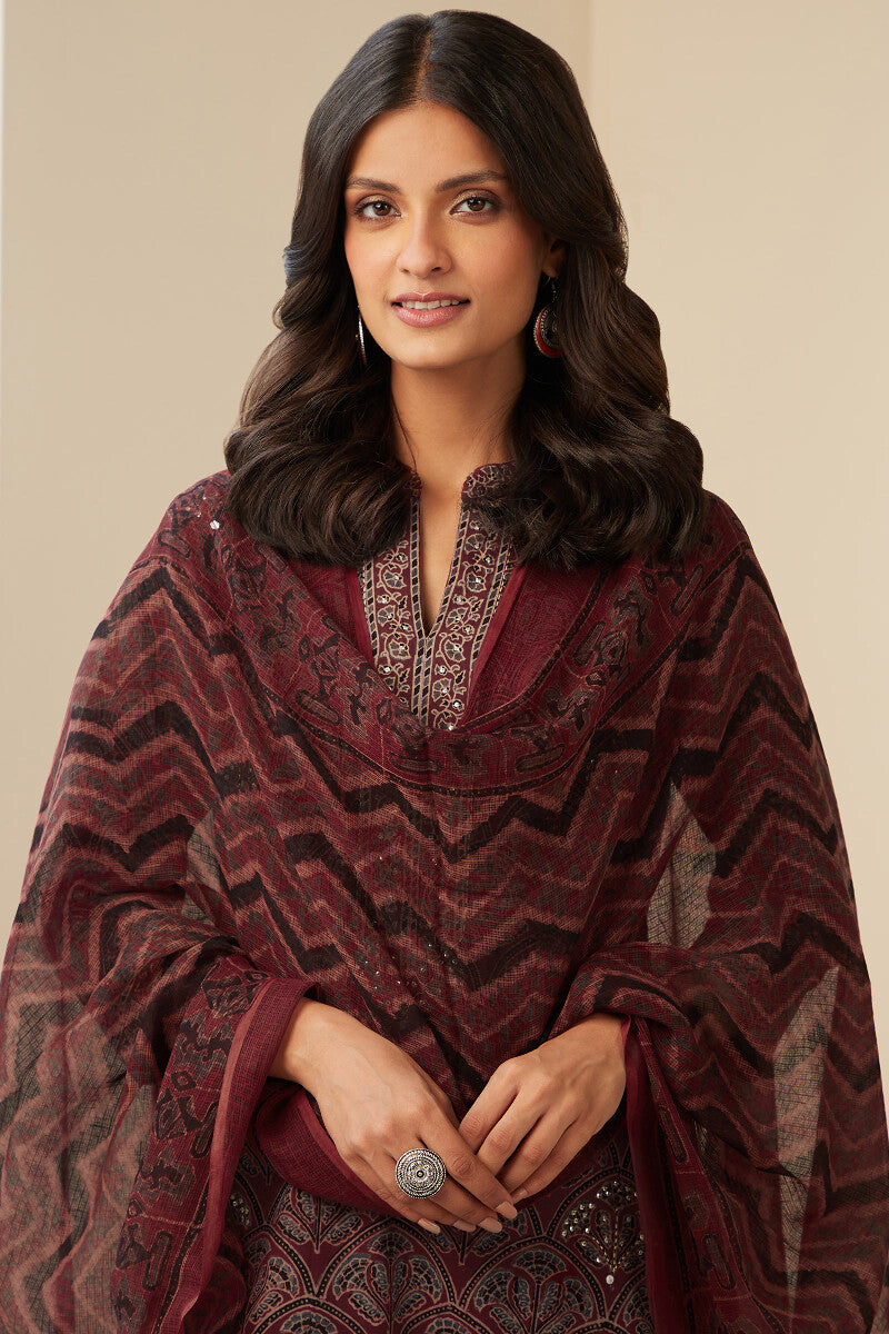 Sehra Samira Ajrak Kota Dupatta