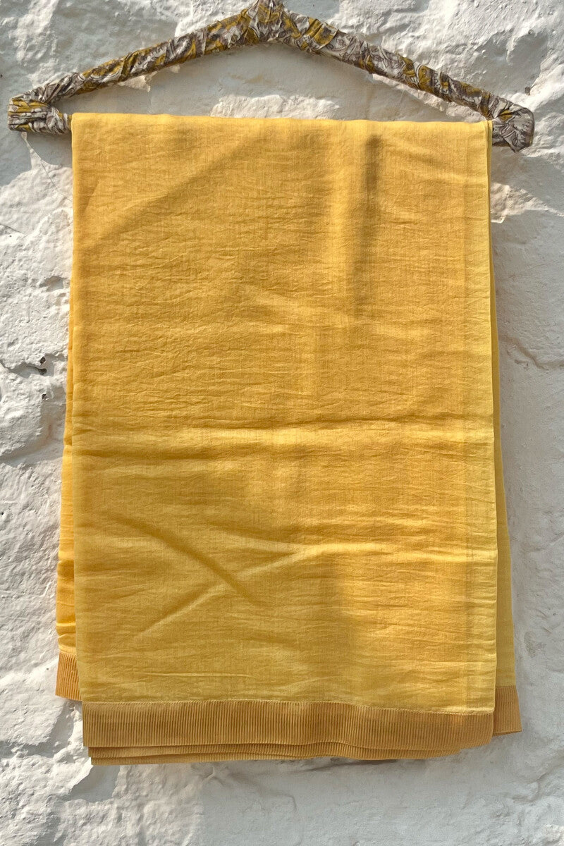 FG Specials: 1 of 1- Yellow Hand Block-Printed Chanderi Kurta Set- Medium Size