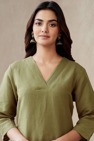 Roza Seher Olive Green Kurta